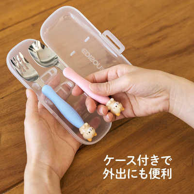 エジソン販売 フォーク＆スプーン KIDS マルチケース付 ネコ の