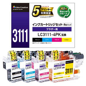 カラークリエーション BROTHER/LC3111-4PK互換/4色パック CC-BLC3111N-4PK カラークリエーション BROTHER/LC3111-4PK互換/4色パック CC-BLC3111N-4PK