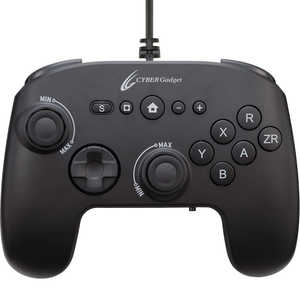 サイバーガジェット Switch2用 ゲーミングコントローラー6B TMR 有線タイプ ブラック CY-S2GC6TMWD-BK