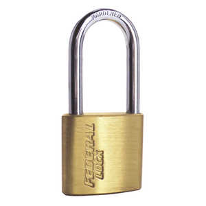FEDERAL 吊長南京錠 真鍮製 同一KEY 幅30mm ツル径4.8mm XD30-1.6-KA302-P