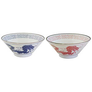 MMODE レトロ ラーメン丼 約19.5cm ペアセット(2個入り) 02382