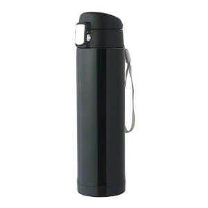リビング 水筒 直飲み クラップワンタッチ栓マグボトル 260ml ステンレスボトル マグボトル ブラック スイトウチョクノミクラッフ