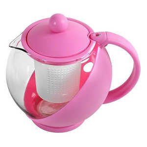 リビング ティーポット 750ml COLORED 茶こし付き ガラス製 急須 ピンク ティーポット750MLCOL