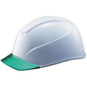 谷沢製作所 タニザワエアライトS搭載ヘルメット(透明バイザータイプ･溝付)透明バイザー:グリーン/帽体色:白  123-JZV-V3-W3-J
