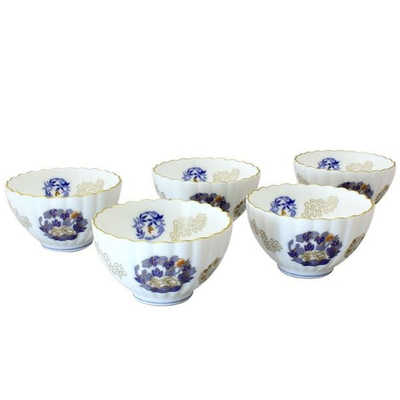 香蘭社小鉢 希少◇香蘭社 小鉢5個 小鳥 花 蝶