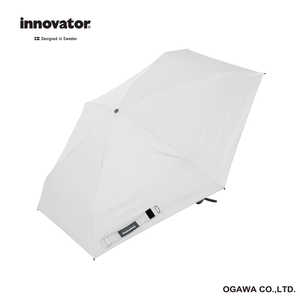 小川 折りたたみ傘 コンパクト innovator ［晴雨兼用傘 /メンズ /53cm］ ホワイト×シルバー IN-53M-51