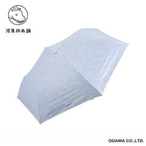 小川 折りたたみ傘 スリム 鶴(蒼白色/そうはくしょく) 河馬印本舗 ［晴雨兼用傘 / レディース / 50cm］ LDWS-50PM-1