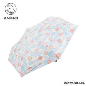小川 折りたたみ傘 スリム おはじき(朱華/はねず) 河馬印本舗 ［晴雨兼用傘 / レディース / 50cm］ LDWS-50PM-2