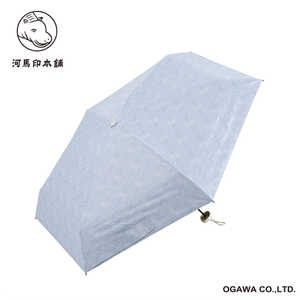 小川 折りたたみ傘 コンパクト 鶴(蒼白色/そうはくしょく) 河馬印本舗 ［晴雨兼用傘 / レディース / 50cm］ LDWS-CM50PM-1