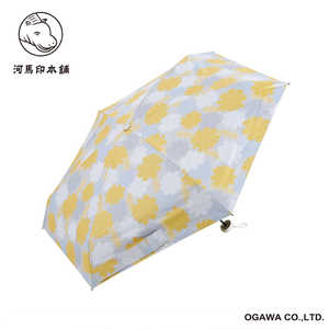 小川 折りたたみ傘 コンパクト たんぽぽ(黄檗色/きはだいろ) 河馬印本舗 ［晴雨兼用傘 / レディース / 50cm］ LDWS-CM50PM-5