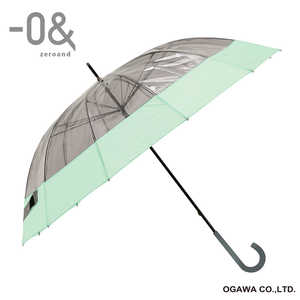 小川 12本骨 クリアアンブレラ -0＆(ゼロアンド) ［雨傘 /60cm］ ミント LDB-12KPOE-MI