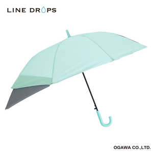 小川 キッズ トランスフォーム長傘 LINEDROPS ［雨傘 /子供用 /55cm］ ミントグリーン LDKTF55MI