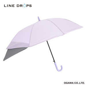 小川 キッズ トランスフォーム長傘 LINEDROPS ［雨傘 /子供用 /55cm］ パープル LDKTF55PP