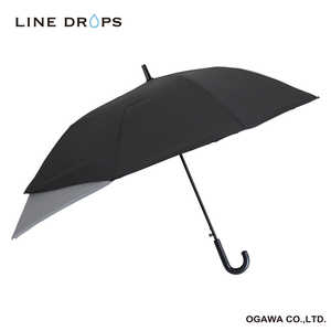 小川 キッズ トランスフォーム長傘 LINEDROPS ［雨傘 /子供用 /55cm］ ブラック LDKTF55BK