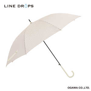小川 長傘 ストライプ LINEDROPS ［雨傘 /60cm］ ピンクベージュ 24LD-UST-60J-1