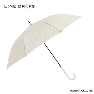 小川 長傘 ストライプ LINEDROPS ［雨傘 /60cm］ ベージュ 24LD-UST-60J-3