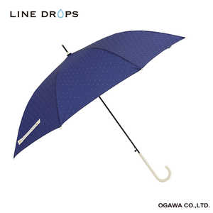 小川 長傘 ピンドット LINEDROPS ［雨傘 /60cm］ ネイビー 24LD-UDT-60J-2