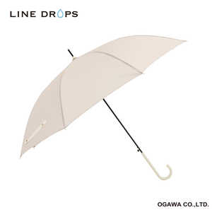 小川 長傘 ピンドット LINEDROPS ［雨傘 /60cm］ ピンクベージュ 24LD-UDT-60J-3