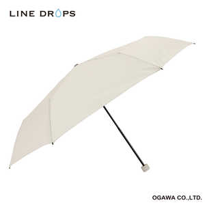 小川 折りたたみ傘 ピンドット LINEDROPS ［雨傘 /レディース /55cm］ ベージュ 24LD-UDT-55M-1