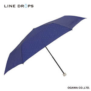 小川 折りたたみ傘 ピンドット LINEDROPS ［雨傘 /レディース /55cm］ ネイビー 24LD-UDT-55M-2
