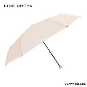 小川 折りたたみ傘 ピンドット LINEDROPS ［雨傘 /レディース /55cm］ ピンクベージュ 24LD-UDT-55M-3