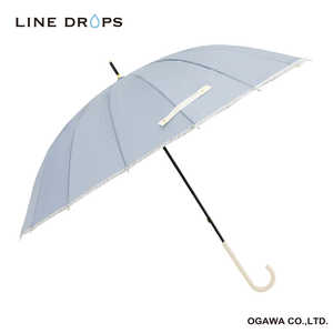 小川 長傘 16本骨雨傘 LINEDROPS ［雨傘 /60cm］ ブルーグレー 24LD-U16K-3