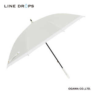 小川 長傘 グログランリボン LINE DROPS ［晴雨兼用傘 /50cm］ ホワイト 24LD-PGR-1