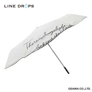 小川 折りたたみ傘 刺繍 LINE DROPS ［晴雨兼用傘 /50cm］ ホワイト 24LD-PEB-1M
