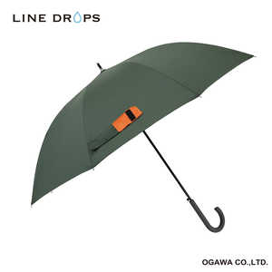 小川 長傘 エクスピディショナリィアンブレラ MA-1 LINE DROPS ［雨傘 /65cm］ カーキ LD-MA1-65J KHA