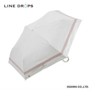 小川 折りたたみ傘 グログランリボン LINEDROPS ［ 晴雨兼用傘 / レディース / 50cm ］ ホワイト 25LD-UGR-1M
