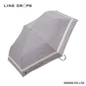 小川 折りたたみ傘 グログランリボン LINEDROPS ［ 晴雨兼用傘 / レディース / 50cm ］ グレージュ 25LD-UGR-2M
