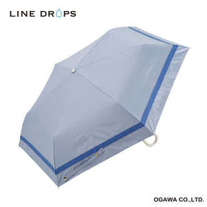 小川 折りたたみ傘 グログランリボン LINEDROPS ［ 晴雨兼用傘 / レディース / 50cm ］ ブルーグレー 25LD-UGR-3M