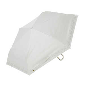 小川 折りたたみ傘 ゴールドフラワー LINEDROPS ［晴雨兼用傘 / レディース / 50cm］ ホワイト 25LD-50PM-1 WH