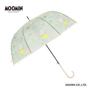 小川 ビニール傘 マットクリアアンブレラ 夢で会いましょう ムーミン ［雨傘 /レディース /60cm］ ミント TPUMO-1