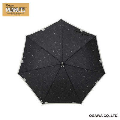 小川 長傘 スヌーピービンテージ/キラキラ夜空 ピーナッツ ［雨傘