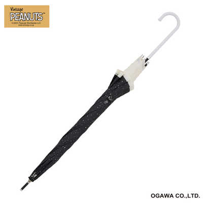 小川 長傘 スヌーピービンテージ/キラキラ夜空 ピーナッツ ［雨傘