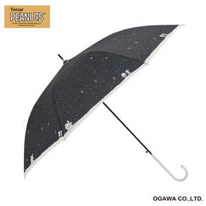 小川 長傘 スヌーピービンテージ/キラキラ夜空 ピーナッツ ［雨傘 /レディース /60cm］ 24OPCSN8