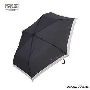 小川 折たたみ傘 スヌーピー ピーナッツ ［雨傘 / レディース / 55cm］ ブラック 25OPC-SN-5M