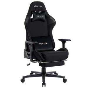 ルームワークス ゲーミングチェア ［W720xD720xH1205～1275mm］ VESTEX S2FTシリーズ(フットレスト付き) ブラック VES-S2FTBK