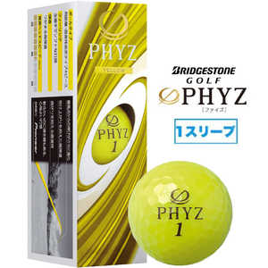 ブリヂストン ゴルフボール PHYZ ファイズ 1スリーブ(3球)/イエロー 【返品交換不可】 P9YX