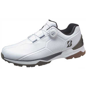 ブリヂストン ゴルフシューズ ゼロ・スパイク バイター ワイド ［メンズ / 25.5cm / 幅：4E］ ホワイト×オリーブ SH2507