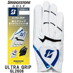 ブリヂストン ゴルフ用品 ゴルフグローブ ウルトラグリップ ULTRA GRIP ［メンズ / 右手着用(左打ち用) / 24cm］ ホワイト×ブルー GL2606