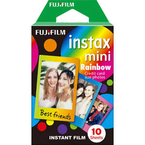 富士フイルム FUJIFILM チェキ インスタントカラーフィルム「レインボー」 1パック(10枚入) INSTAXMINIRAINBOWWW1