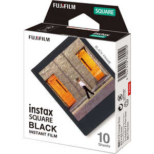 富士フイルム　FUJIFILM チェキ ｢instax SQUARE BLACK｣ 1パック(10枚入) INSTAXSQUAREBLACKFRA