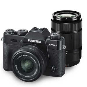 富士フイルム　FUJIFILM ミラーレス一眼カメラ ダブルズームレンズキット FX-T30WZLK-B