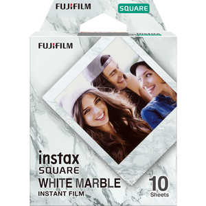 富士フイルム FUJIFILM スクエアフィルムWHITE MARBLE チェキ インスタントフィルム instax SQUARE用フィルム「WHITE MARBLE」 1パック(10枚入) ホワイトマーブ