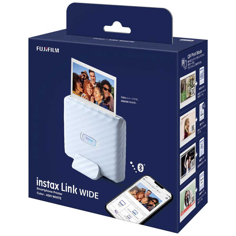 富士フイルム FUJIFILM スマートフォン用プリンター “チェキ” instax Link WIDE (アッシュホワイト) [スマートフォン専用 / チェキ専用] instaxiinkwidewhite の通販 | カテゴリ：カメラ・ビデオカメラ | 富士フイルム FUJIFILM  家電通販のコジマネット - 全品代引き手数料無料