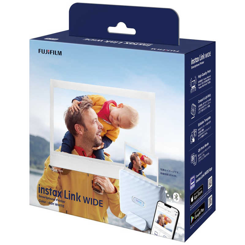 富士フイルム FUJIFILM スマートフォン用プリンター “チェキ” instax Link WIDE (アッシュホワイト) [スマートフォン専用 / チェキ専用] instaxiinkwidewhite の通販 | カテゴリ：カメラ・ビデオカメラ | 富士フイルム FUJIFILM  家電通販のコジマネット - 全品代引き手数料無料