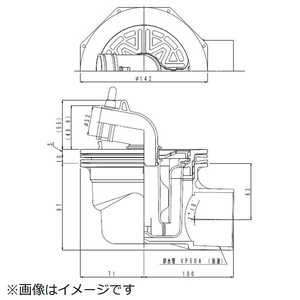 パナソニック　Panasonic 洗濯機防水フロアー用トラップ 横抜きタイプ GB891