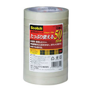 3Mジャパン スコッチ 透明粘着テープ 500 50m巻 巻芯径76mm 50031510P